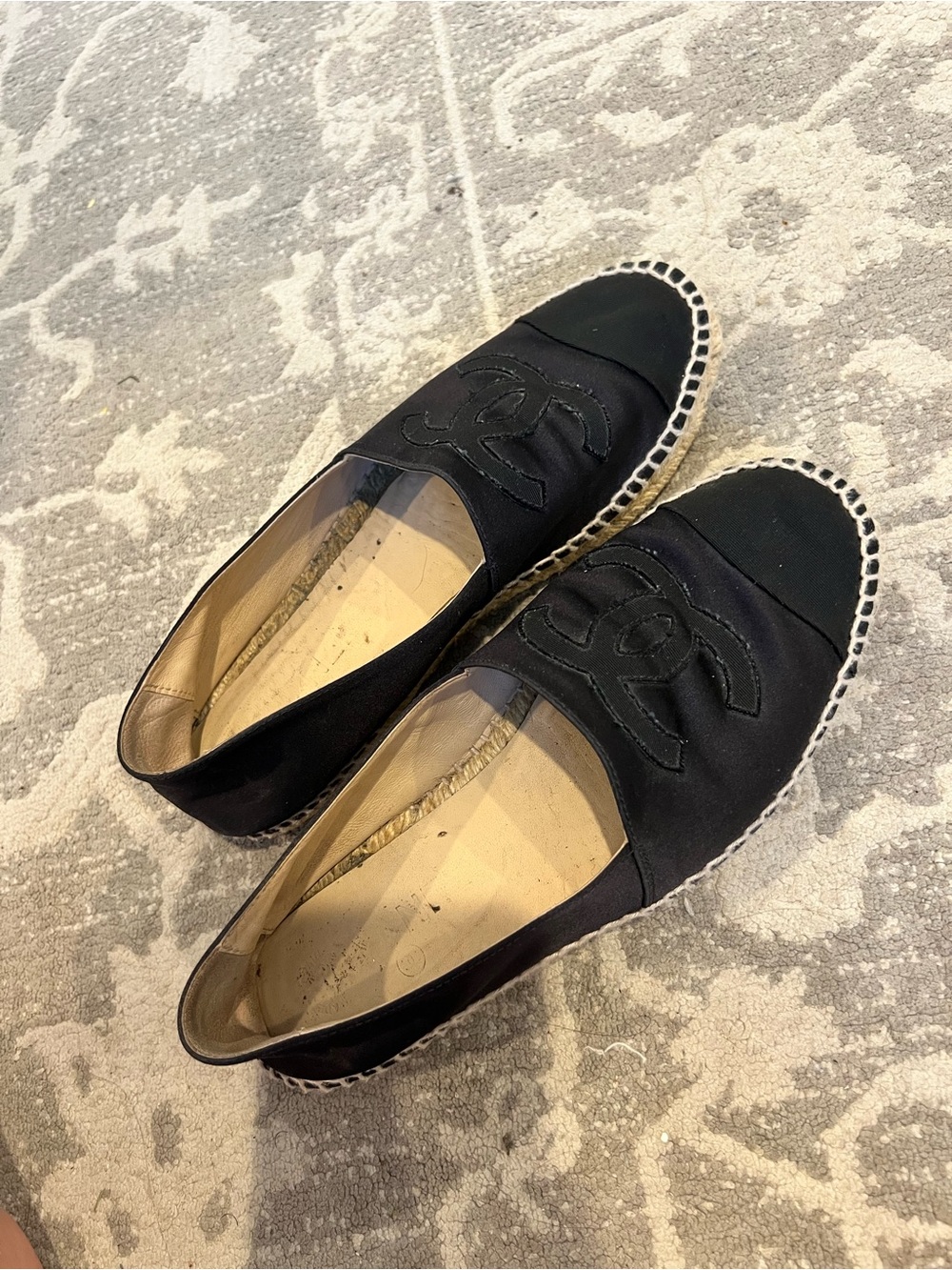 Chanel Black Espadrille Flats